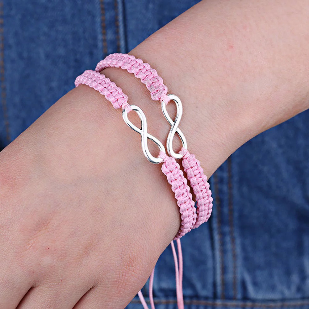 Handmade Infinity Friendship Bracelets, 2 Pieces