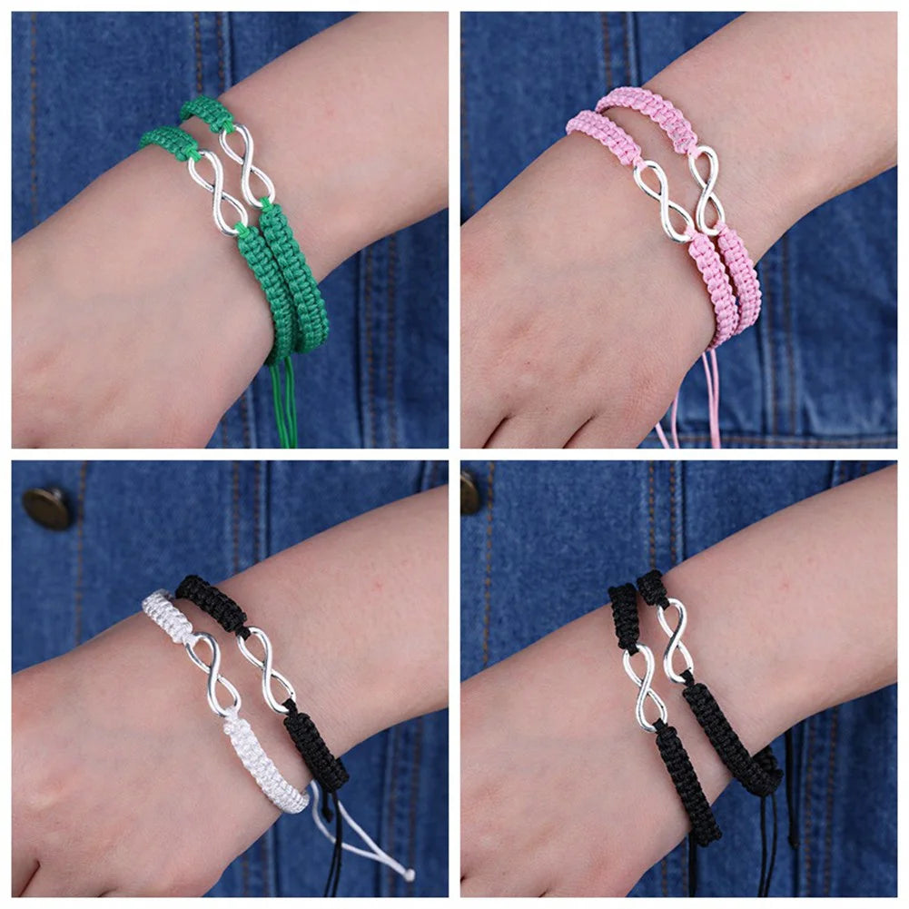 Handmade Infinity Friendship Bracelets, 2 Pieces